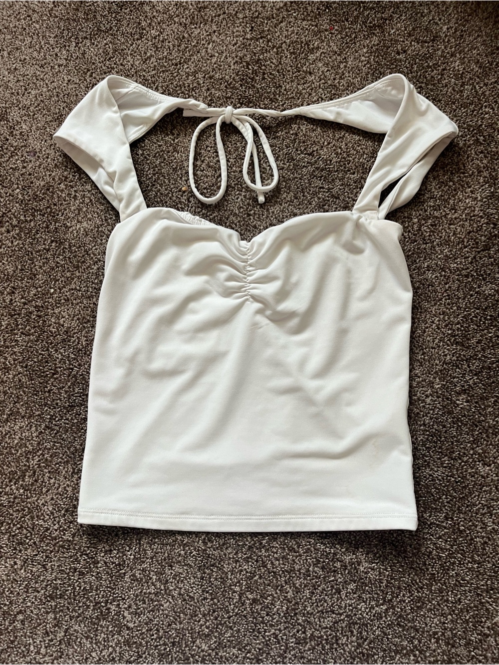Garage White Tie-Back Tank Top